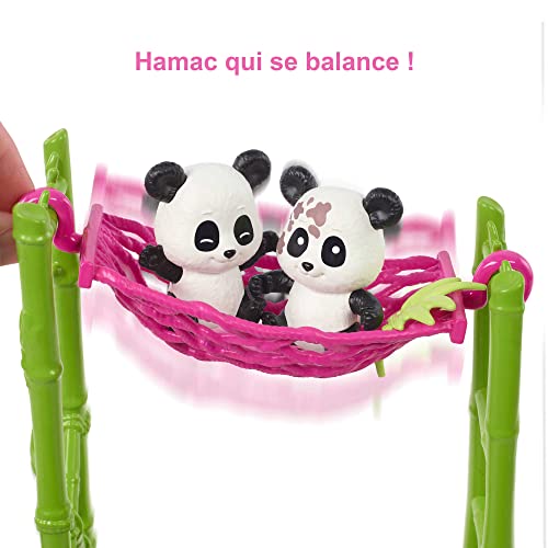 Barbie Tú puedes ser Rescate de pandas Muñeca asiática veterninaria con set de juego con mascotas y accesorios de profesiones, juguete +3 años (Mattel HKT77)