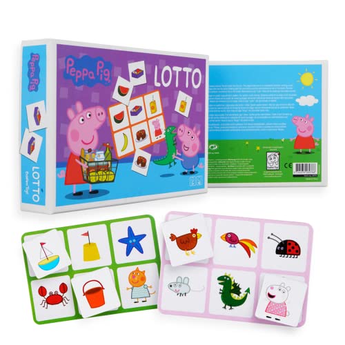 Barbo Toys Peppa Pig Lotto - Juego para niños a Partir de 3 años - Juego de lotería con 42 cartones - Juegos educativos Infantiles - Juguete Oficial de Peppa Pig