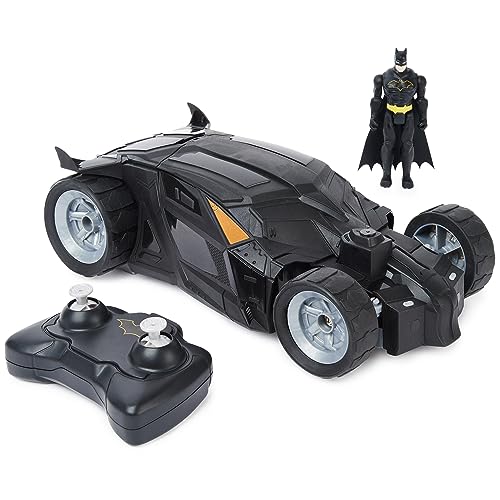 BATMAN DC Comics, Batmobile Auto de Control Remoto, fácil de Conducir, Compatible con Figuras, Juguetes para niños y niñas de 4 años en adelante