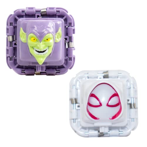 Battle Cubes Spiderman - Juego de 2 Tijeras de Papel de Roca, diseño de Duende Verde y Spider-Gwen