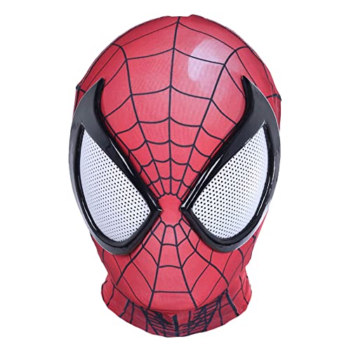 Berrysun Cómic Ultimate Spiderman Mask Adult full face Headset super Hero cosplay Headset Leica breathable helmet Mardi Gras Halloween Headset,Red-one size