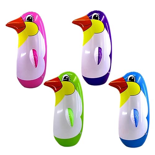 BESPORTBLE 12 Piezas Pingüino Vaso Saco De Boxeo Inflable Criaturas del Mar Juego De Pájaro Bebé Juguete De Baño Pingüino Juguetes Boca Abajo Decoraciones Tómate Un Baño Fiesta De Piscina