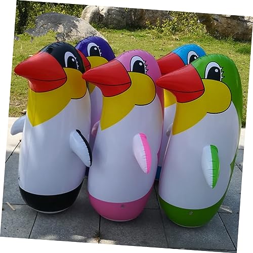 BESPORTBLE 12 Piezas Pingüino Vaso Saco De Boxeo Inflable Criaturas del Mar Juego De Pájaro Bebé Juguete De Baño Pingüino Juguetes Boca Abajo Decoraciones Tómate Un Baño Fiesta De Piscina