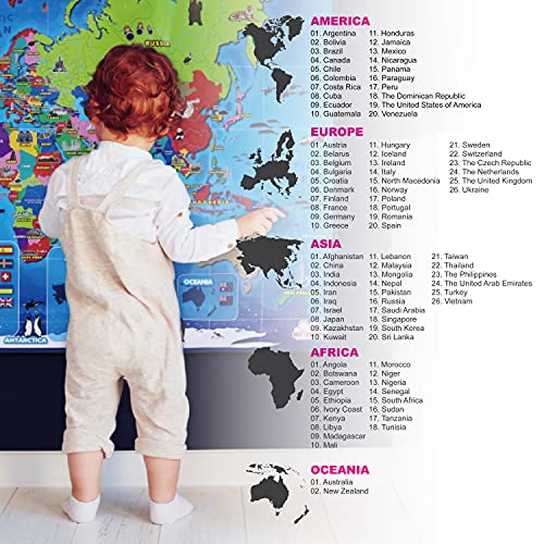 BEST LEARNING i-Poster mi Mapa Interactivo del Mundo - Juguete Educativo parlante para niños y niñas de 5 a 12 años de Edad (Versión en inglés)
