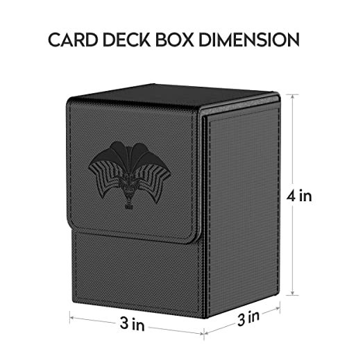Bheddi Caja de cartas compatible con YGO TCG Cartas, con 2 divisores por caja-Grande para Tiene hasta más de 150 cartas-Premium Magnetic Flip Box (Forbidden One)(Negro)
