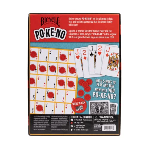 Bicycle Juego de cartas Pokeno (incluye 1 baraja, tarjetas de puntuación y fichas)