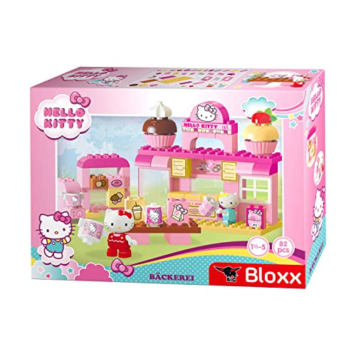 Big- Bloxx Bäckerei Bausteinset mit Teilen INKL Spielfigur Set de Pastelería Bloques de Construcción, 82 Piezas, Incluye 2 Figuras de Hello Kitty, Adecuado a Partir de 18 Meses, Color (800057150)