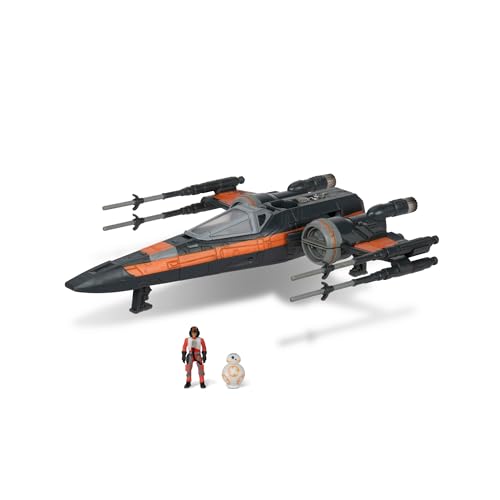 Bizak Star Wars Micro Galaxy Squadron PoE Dameron T-70 X-Wing - Vehículo de 12 cm con Dos Figuras de PoE Dameron y BB8 (62610040)