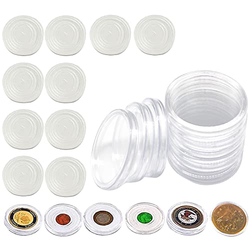 BLMHTBLMHTWO 10 piezas Coin Holder 46 mm Coin Capsule Case with Foam Gasket Storage Professional Silver Dollar Coin Holder Container for Collectors Silver Coin Collection Supplies Fit 6 Sizes