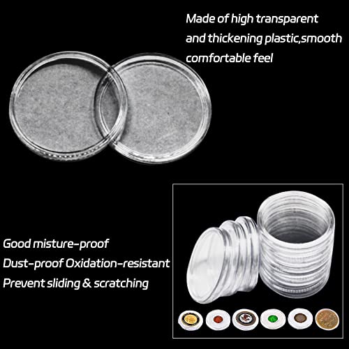 BLMHTBLMHTWO 10 piezas Coin Holder 46 mm Coin Capsule Case with Foam Gasket Storage Professional Silver Dollar Coin Holder Container for Collectors Silver Coin Collection Supplies Fit 6 Sizes