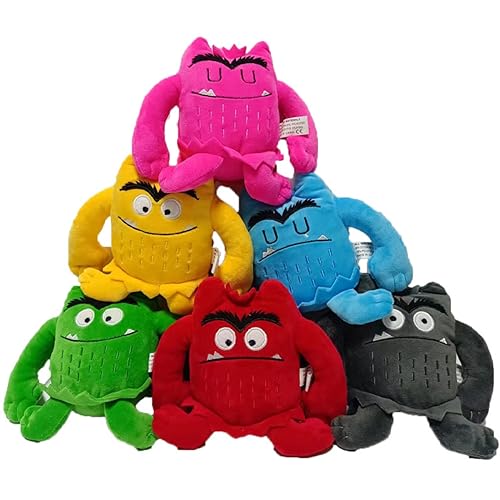 BLOOOK Colorido monstruo de peluche, figuras de monstruos de colores, juguete de peluche, juego educativo para el aprendizaje emocional, regalo de cumpleaños, decoración infantil para niños, niñas y