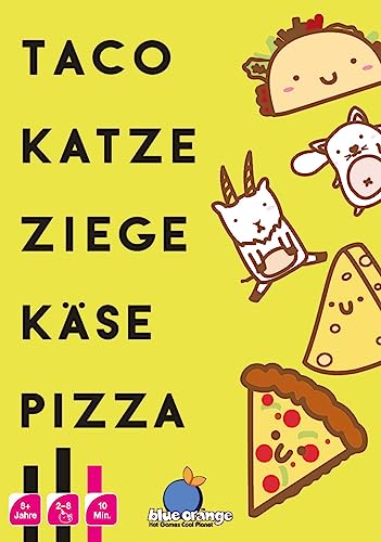 Blue Orange | Taco Gato Cabra Queso Pizza | Juego de Fiesta | Juego de Cartas | 2-8 Jugadores | a Partir de 8 años | 10 Minutos | alemán