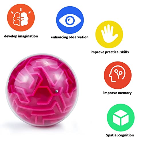 Bola de Laberinto 3D Bola de Rompecabezas de Laberinto,Magic Brain Teasers Juegos Esfera Educativa Rompecabezas Juguetes | Desafíos educativos del Rompecabezas de la Bola del Cubo 3D para el