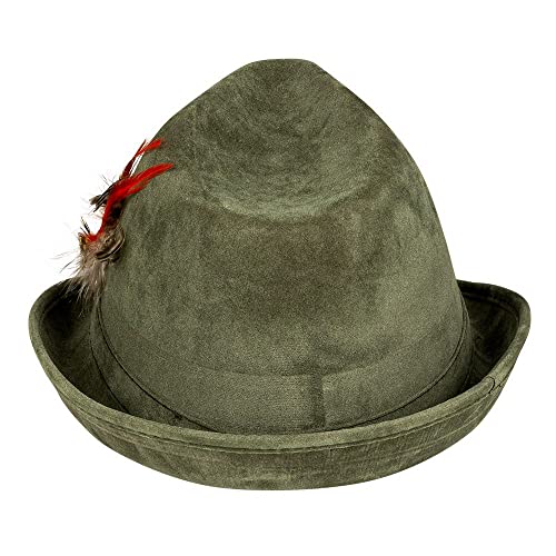 Boland 54285-Sombrero de caza con Edelweiss verde, cazador, sombrero de traje regional, Oktoberfest, fiesta temática, carnaval, color, talla única (54285)