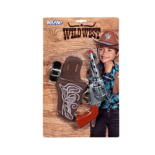 Boland 54383 - Juego de Cowboy (Pistola y cinturón con Cabestro), Multicolor, 23 cm/100 cm