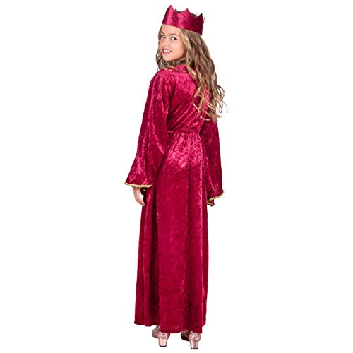 Boland - Disfraces para niños Reina del Renacimiento, vestido, corona, disfraz, princesa, Edad Media, fiesta temática, carnaval