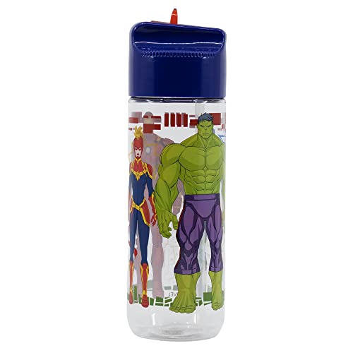 Botella de agua infantil hidro reutilizable de tritan de 540 ml de Los Vengadores - Marvel