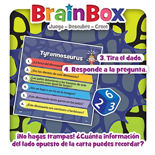 Brain Box - Green Board Games BrainBox Dinosaurios - Juego de Cartas en Español, G123438, a partir de 8 años.