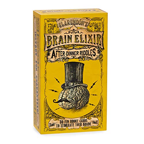 Brain Elixir After Dinner Riddles: El Juego de Cartas de Bolsillo para estimular tu Cerebro - Juegos de Cartas para Adultos, Adolescentes, niños - Juegos de Cena - Juegos Tradicionales