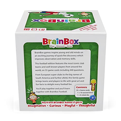 Brainbox Football (2022), Card Game, Ages 8+, 1+ Players, 10+ Minutes Playing Time