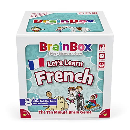 Brainbox Let's Learn French (2022), Card Game, Ages 8+, 1+ Players, 10+ Minutes Playing Time