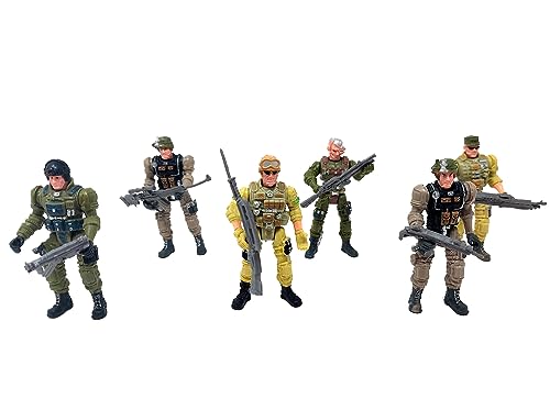 Brigamo 6 figuras de soldados de acción, incluye armas