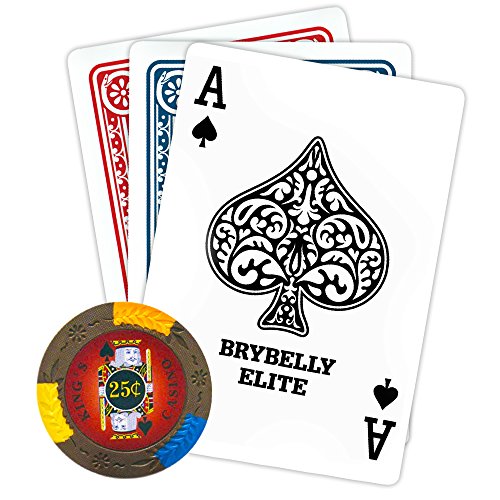 Brybelly King's Casino Premium Chip de póquer 14 gramos de arcilla pesada compuesta – Pack de 50 ($0.25 marrón)