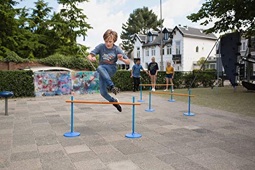 BS Toys, juegos de obstáculos, obstáculos para que los niños salten, parkour para niños al aire libre, adecuado para interiores y exteriores, 102 x 2 x 56 cm, plástico