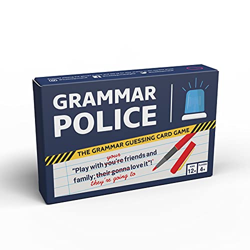 Bubblegum Stuff Grammar Police Game – Corrige The Bad Grammar Flash Card Game – Divertido juego de detective de gramática – Adecuado para familia, niños, adolescentes y adultos
