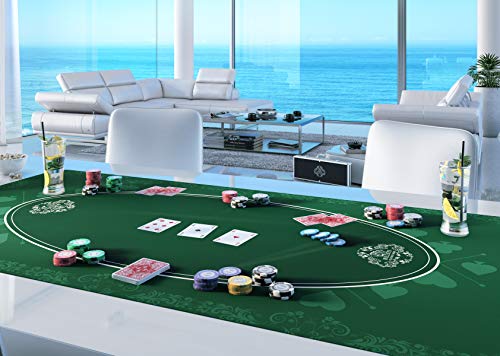 Bullets Playing Cards Tapete Cartas Poker Profesional y Juegos de Mesa 180 x 90 cm para tu Propia Mesa de póquer - Alfombra Antideslizante Premium