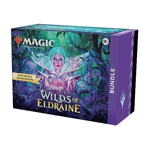 Bundle de Las tierras salvajes de Eldraine, de Magic: The Gathering - 8 sobres de edición + accesorios (Versión en Inglés)