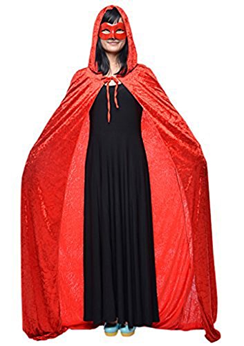 Cabo de Halloween Poncho capucha el vestido bruja capilla larga de Cosplay del traje diablo medieval Escudo maquillaje mujer del hombre del traje unisex cabo Príncipe princesa adultos-Rojo