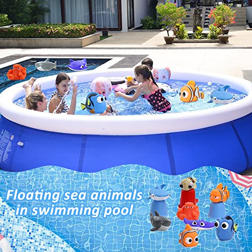 Cadoal 8 juguetes de baño de Buscando a Dory, Nemo, animales marinos flotantes (tiburón, pulpo, pez payaso, tortuga, pez diablo), juguete de baño para bebés, niños, ducha y piscina