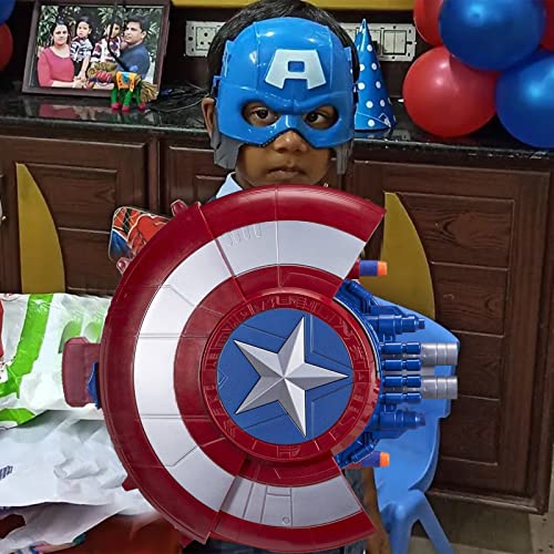 Capitán América Escudo Suave Bullet Launcher Juguetes Disfraces Heroicos Juegos de rol Superhéroe Retro Disfraz Escudo Adultos y Niños Decoración de Pared (#1)