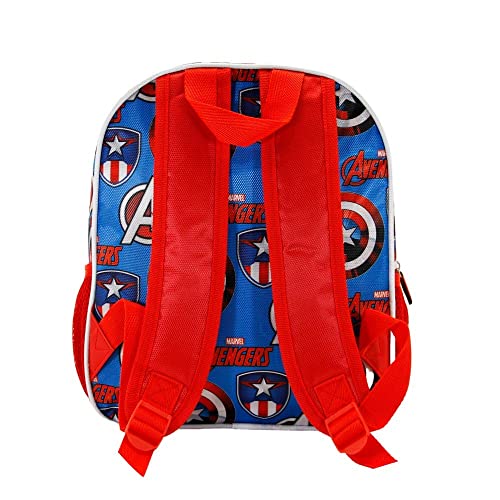 Capitán América Gravity-Mochila 3D Pequeña, Rojo, 26 x 31 cm, Capacidad 8.5 L