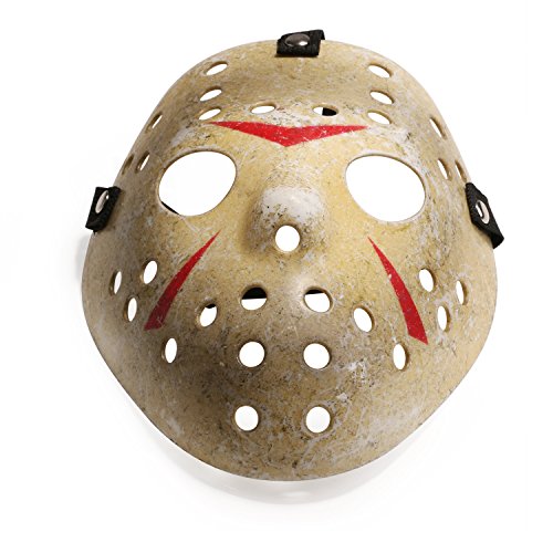 CASACLAUSI Jason Máscara Cosplay Víspera de Todos los Santos Disfraz Horror Hockey (Niño, Amarillo)
