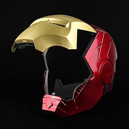 Casco Electrónico de Iron Man de Los Vengadores de Marvel Legends Máscaras Luminosos Cascos de Halloween Cosplay Película Deluxe Edition (Color : Red, Size : (55~60CM))
