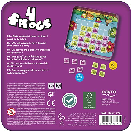Cayro - 4 Frogs - + 4 Años - Traga Bolas - Juego Divertido de Mesa para Niños y Adultos - Consigue todas las Bolas que Puedas - Ideal para 2 a 4 Jugadores