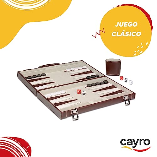 Cayro - Backgammon Polipiel Multicolor - Juego De Mesa Clásico - Diseño Elegante Regalar