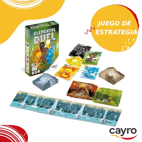 Cayro - Elemental Duel - + 6 Años - Juego de Mesa para Niños y Adultos - Juega con los Elementos de la Naturaleza - Juego de Cartas - para 2 Jugadores