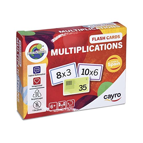 Cayro - Flash Cards Multiplications - Juego de Cartas de Multiplicar - Tablas de Multiplicar del 1 al 10 - Aprende de Forma Divertida - Juego Matemáticos