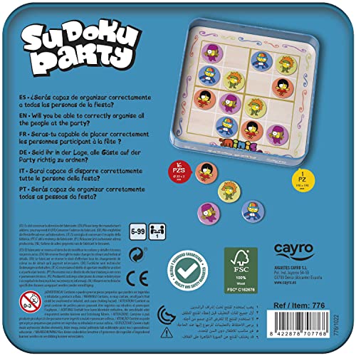 Cayro - Sudoku Party - + 5 Años - Rompecabezas Giratorio - Juego de Mesa para Niños y Adultos - Coloca los 9 Colores Diferentes - Ideal para 1 Jugador