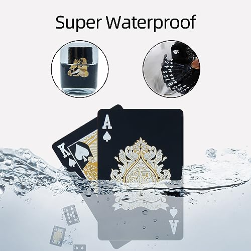 CCLIFE Cartas Poker 2 Barajas Plastico Juegos Profesional Impermeable Estándar Naipes Playing Cards
