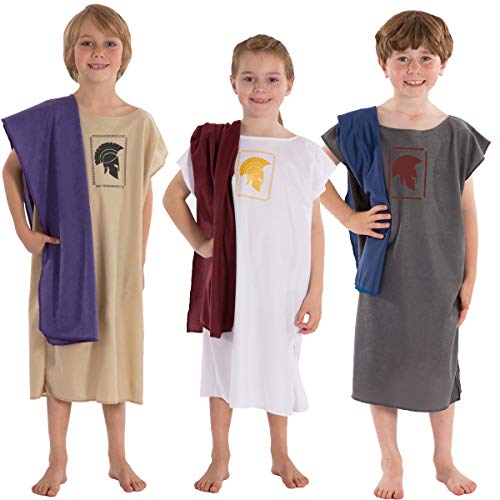 Charlie Crow Disfraz griego o romano para niños | 3 colores disponibles | gris | 9-12 años