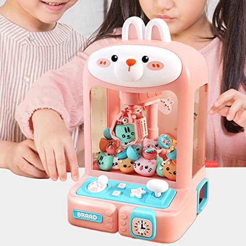 chiwanji Máquina de Garra con 10 Mini Animales de Peluche, Juguete de de Juego de Garra de cápsula de de Arcade , Conejo