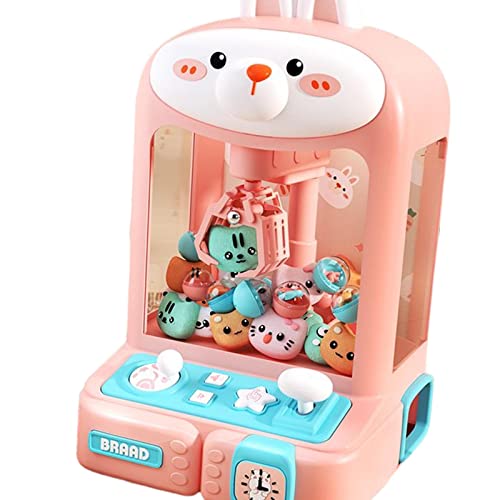 chiwanji Máquina de Garra con 10 Mini Animales de Peluche, Juguete de de Juego de Garra de cápsula de de Arcade , Conejo