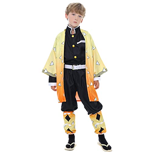 Churgold Agatsuma Zenitsu Cosplay Costume Anime Demon Slayer Kimono Outfit Halloween Zenitsu Disfraz de Cosplay Outfits
