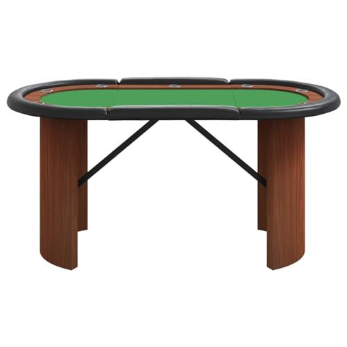 CIADAZ Mesa de póquer para 10 Jugadores Verde 160x80x75 cm, Mesa Poker, Mesa de Juego de póquer, Mesilla Auxiliar