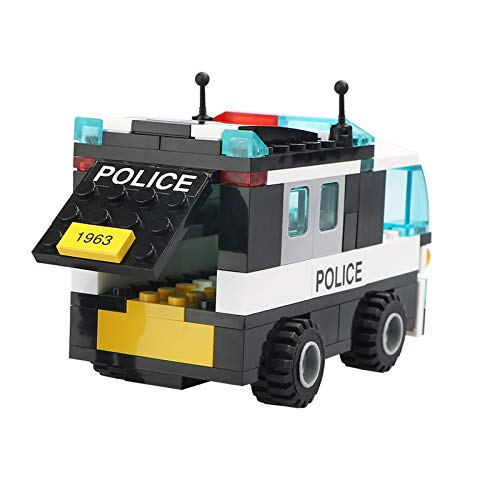 City Policía Kit de construcción de Camiones de policía Patrulla de Coches Juguetes - Juego de construcción de transportador de prisioneros para niños y niñas de 6 años en adelante, 104 Piezas