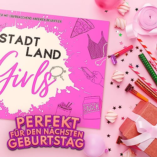 Ciudad, País, Girls – Como regalo para chicas adolescentes – Bloc de juegos en formato DIN A4 con muchas categorías para la noche de chicas (50 páginas)